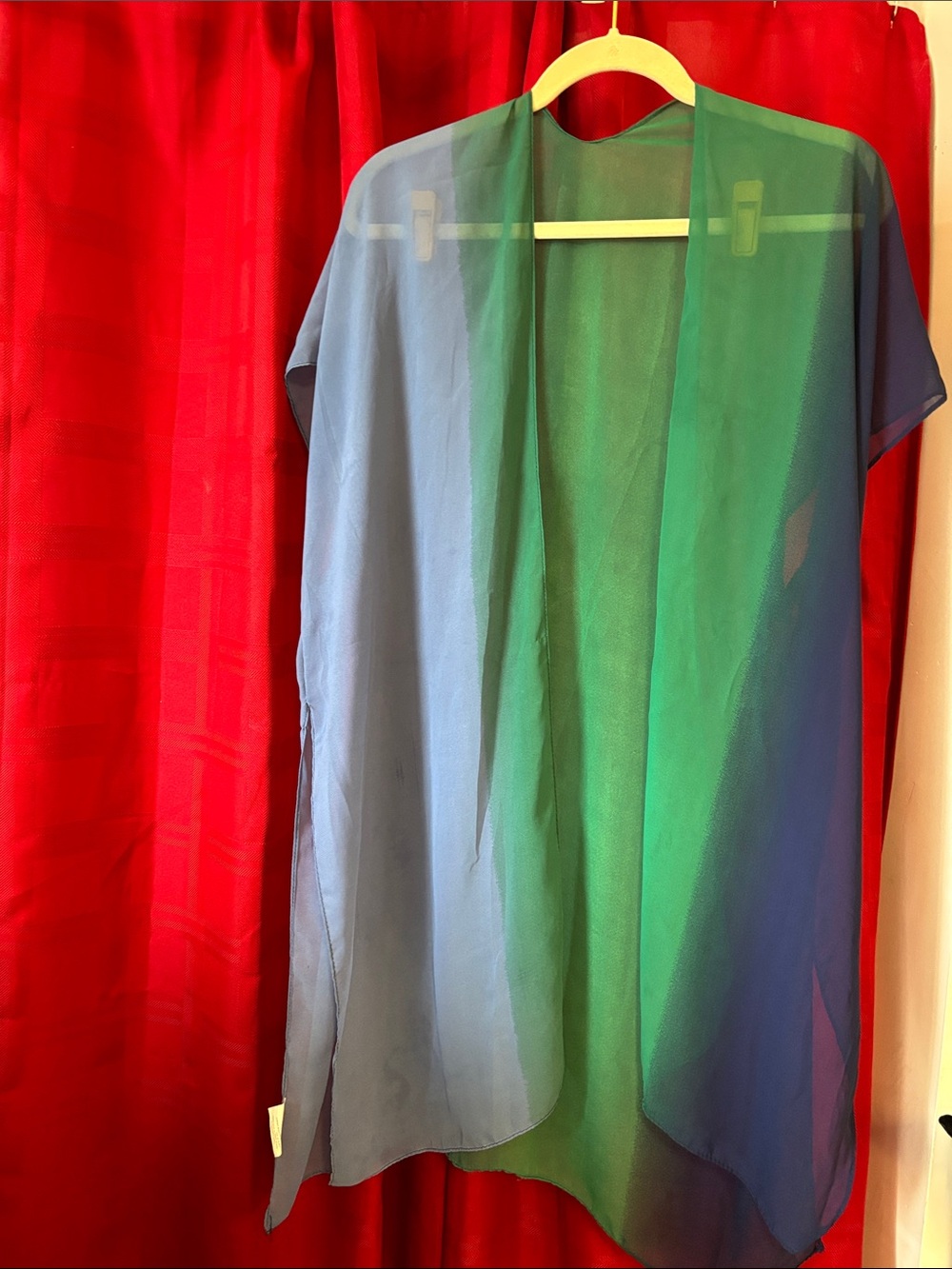 Sheer Blue and Green Women’s Swim Cover-Up
